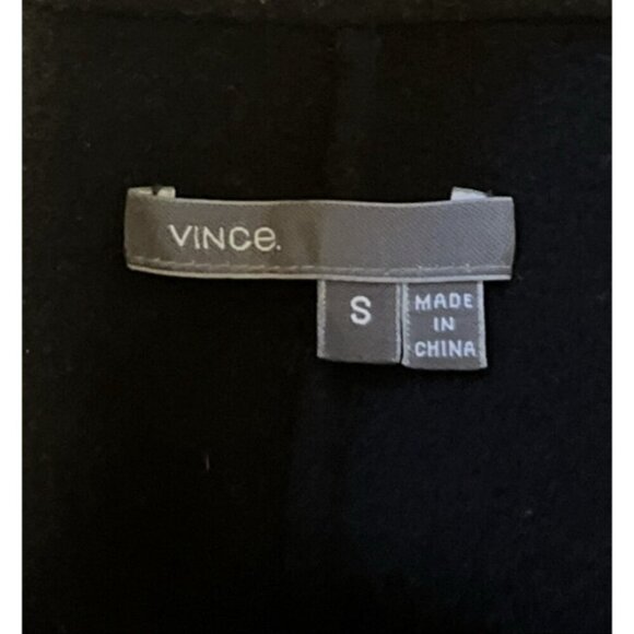 VINCE Black Wool Blend Double Breasted Long Jacket Coat - Picture 7 of 7